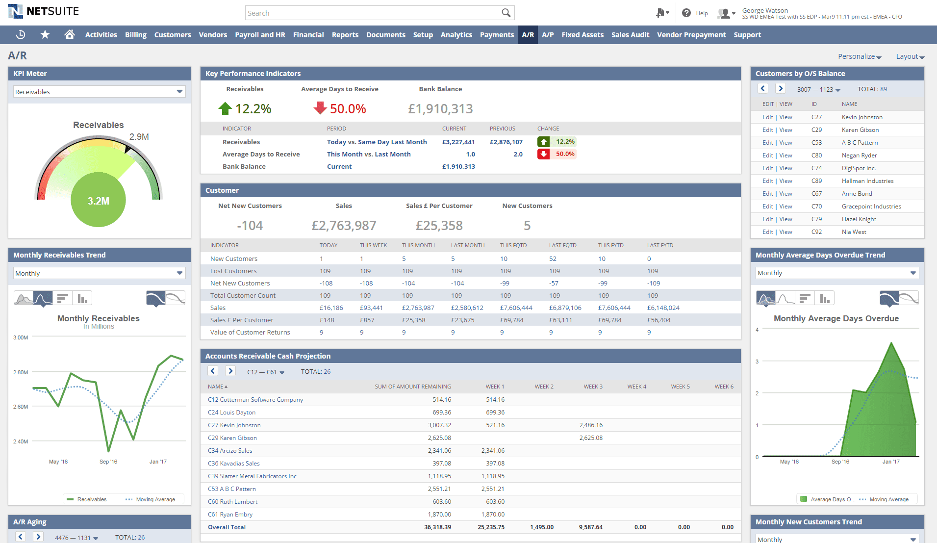 NetSuite ERP Reporting Dashboard