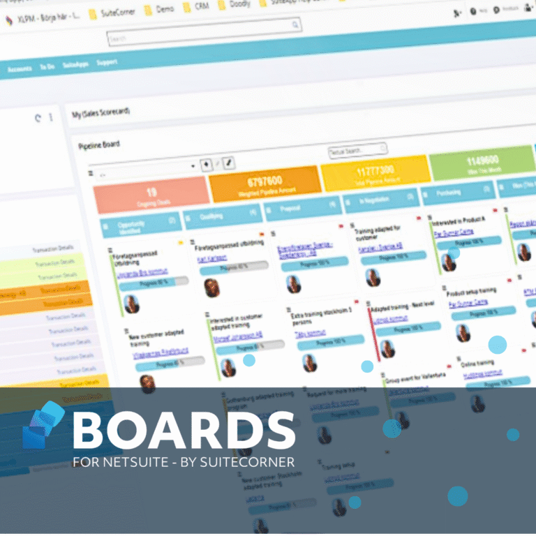 BOARDS by SuiteCorner for NetSuite visual workflow management in business system.