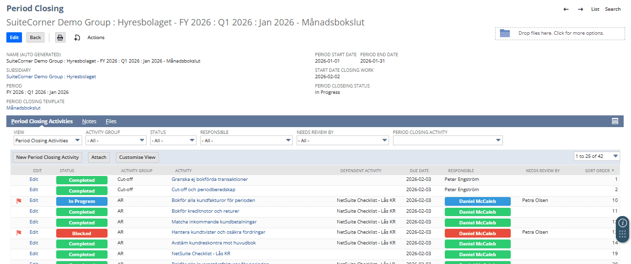 Period Closing in NetSuite