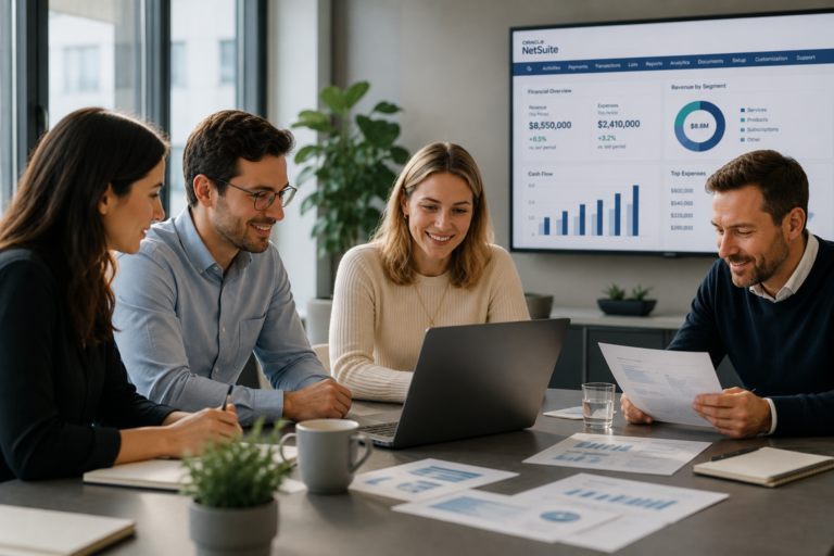 Finansteam arbetar tillsammans med NetSuite support för att optimera processer, rapportering och ekonomihantering i Oracle NetSuite.