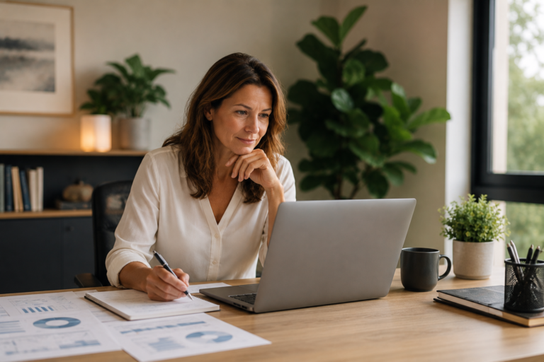 Professionell ekonom som analyserar affärsdata i NetSuite för att effektivisera processer och skapa bättre beslutsunderlag.